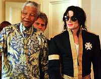Michael Jackson with with South African President Nelson Mandela